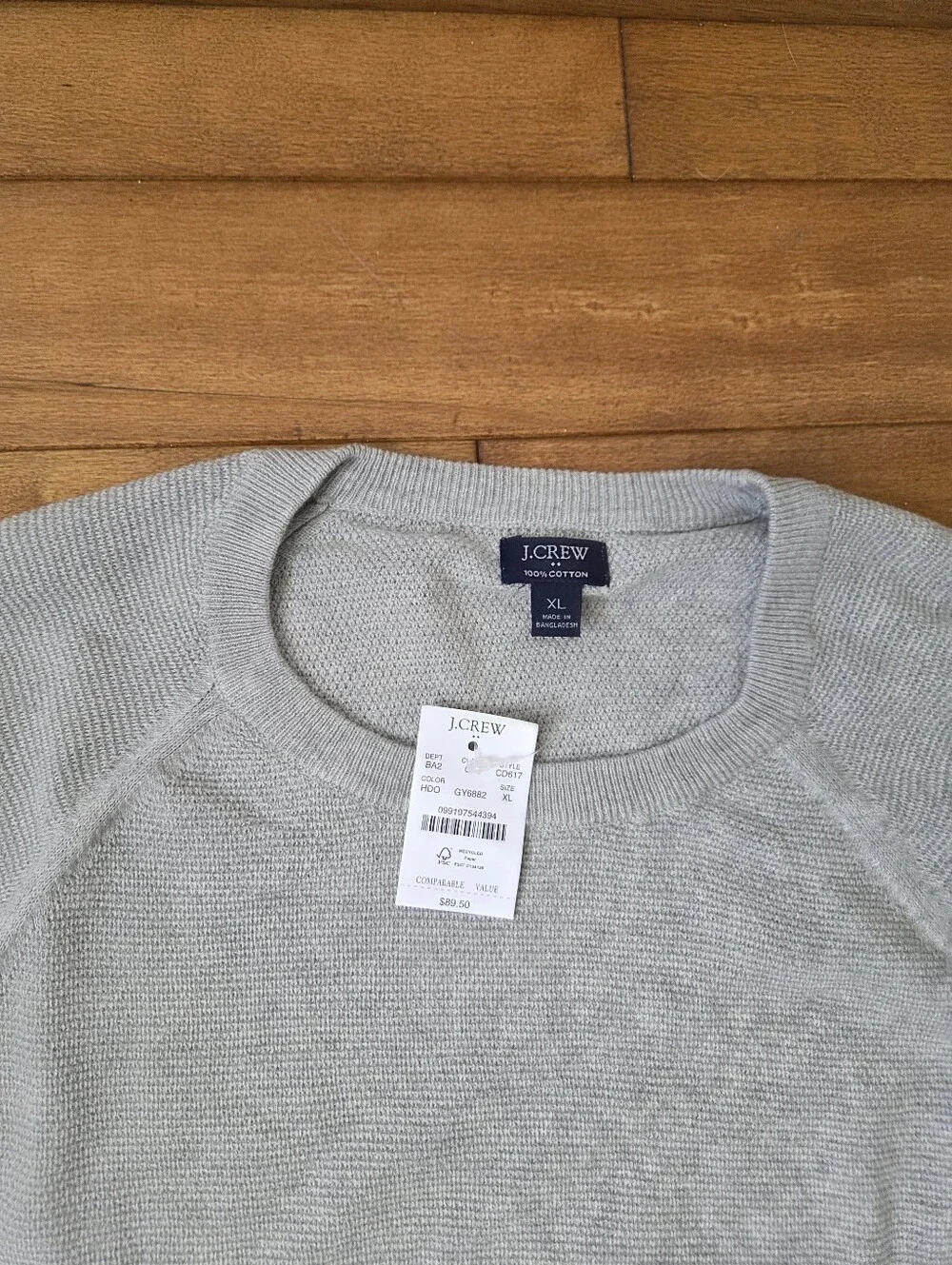 🆕️ J. Crew Men's Crewneck Sweater in Light Gray Size XL